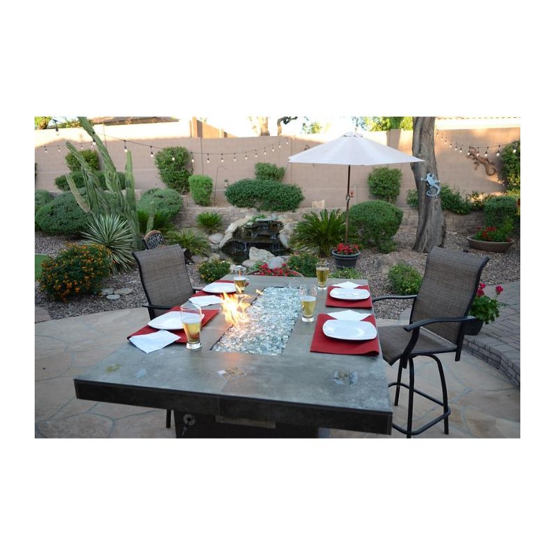 KoKomo Grills Entertainer Bar Gas Fire Pit Table with Fire Glass (Entertainer-FP)
