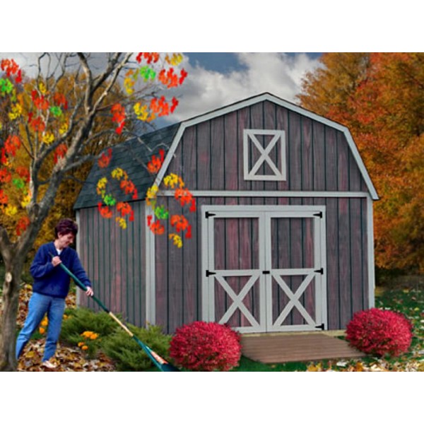 Denver 12x16 Wood Storage Shed Building Kit - ALL Pre-Cut 