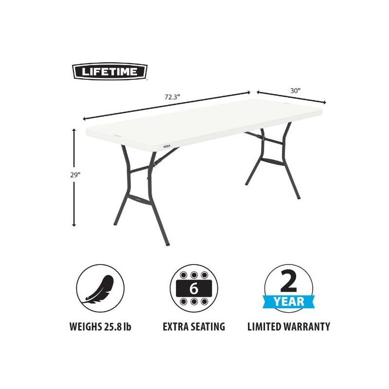 Lifetime 24-Pack 6ft Light Commercial Grade Tables - White (2924)