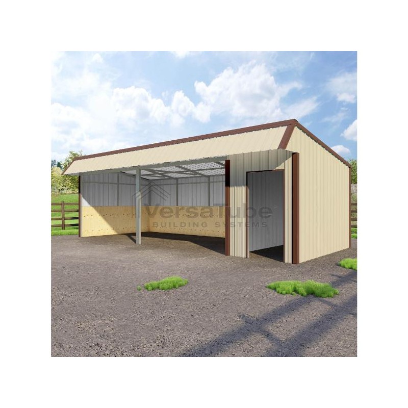 VersaTube 12'x30'x10'/8' Single Slope Loafing Metal Shed / Run-In Shelter Kit (VTSSLS1230)