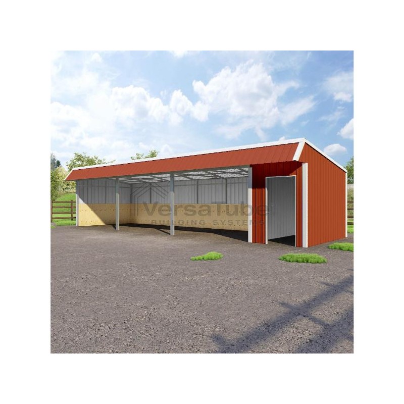 VersaTube 12'x42'x10'/8' Single Slope Loafing Metal Shed / Run-In Shelter Kit (VTSSLS1242)