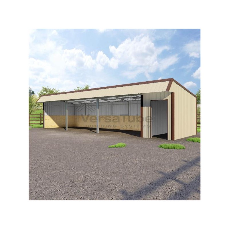 VersaTube 12'x42'x10'/8' Single Slope Loafing Metal Shed / Run-In Shelter Kit (VTSSLS1242)