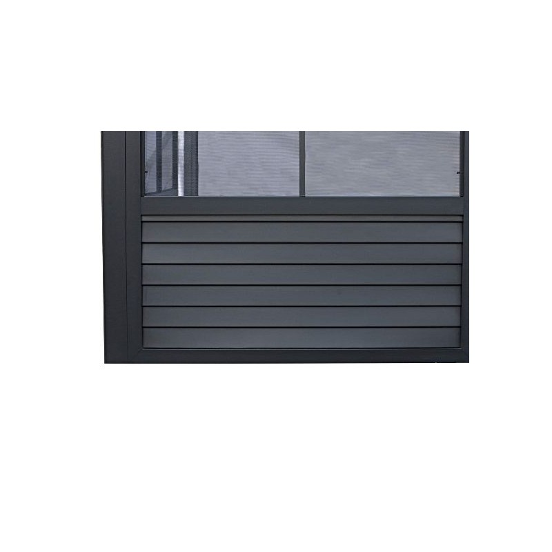 Gazebo Penguin 8x16 Wall Mounted Metal Roof Solarium - Black  (W1608MR-42)