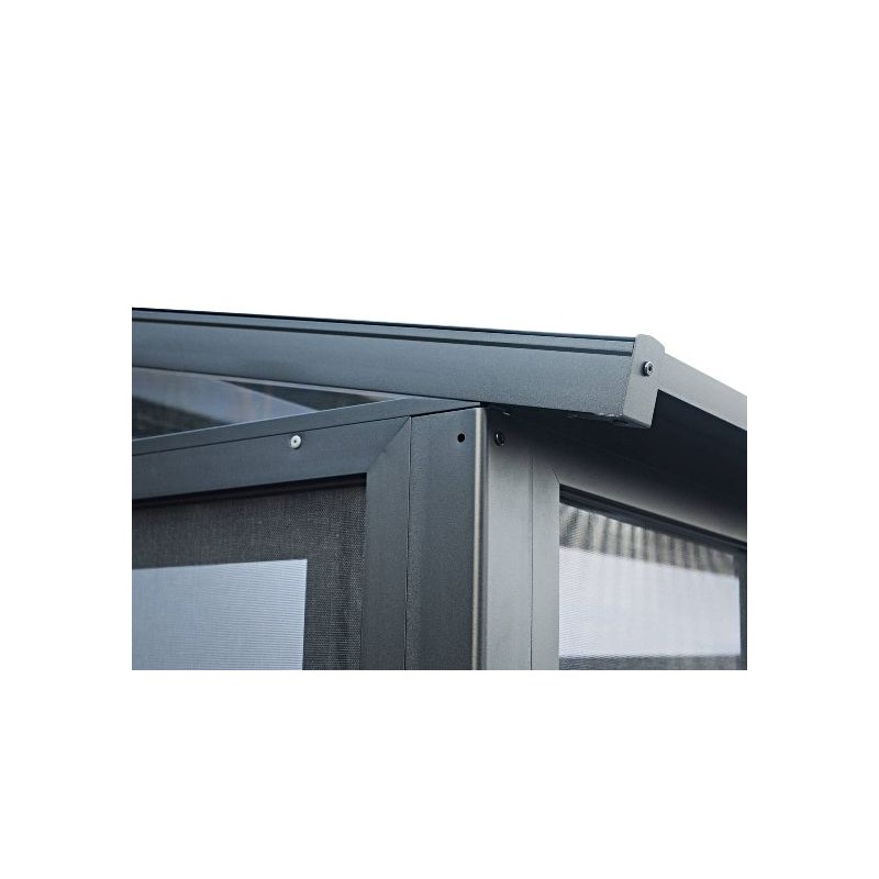 Gazebo Penguin 8x16 Wall Mounted Metal Roof Solarium - Black  (W1608MR-42)