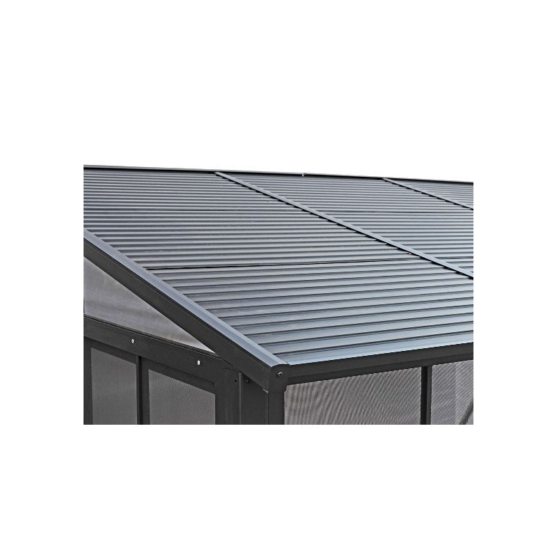 Gazebo Penguin 8x16 Wall Mounted Metal Roof Solarium - Black  (W1608MR-42)