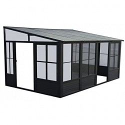 Gazebo Penguin Florence 10x16 Wall Mounted Metal Roof - Black (W1610MR-42)