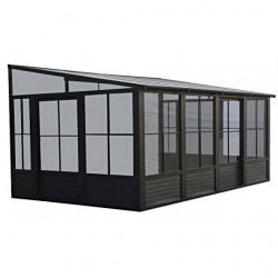 Gazebo Penguin Florence 10x16 Wall Mounted Metal Roof - Black (W1610MR-42)
