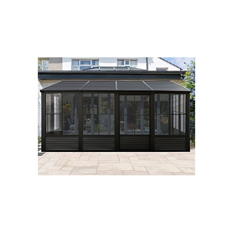 Gazebo Penguin Florence 10x16 Wall Mounted Metal Roof - Black (W1610MR-42)