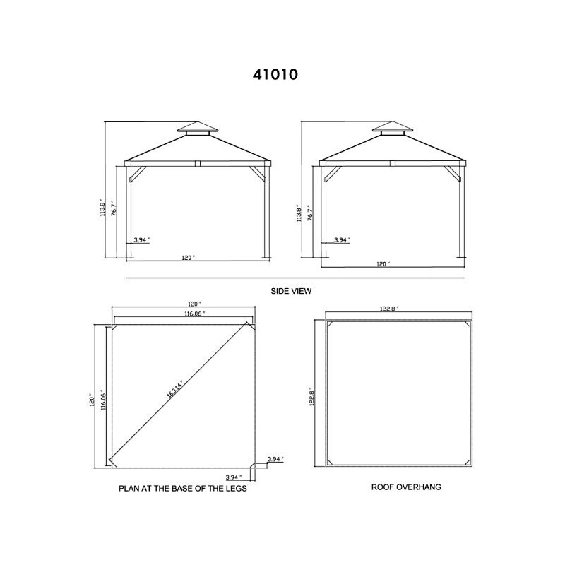 Gazebo Penguin 12x16 Yosemite Aluminum Frame Gazebo Kit (41216MR-W013)