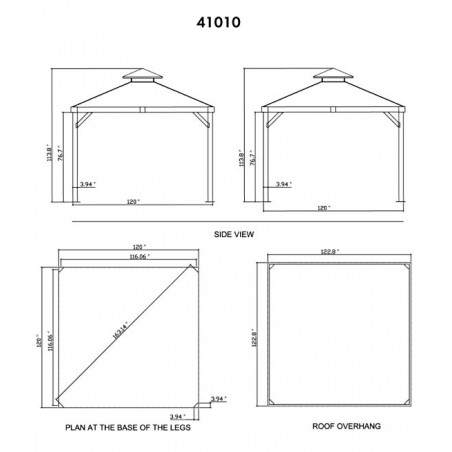 Gazebo Penguin 12x16 Yosemite Aluminum Frame Gazebo Kit (41216MR-W013)