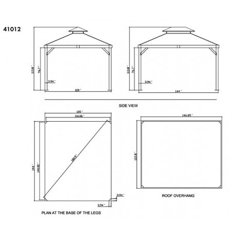 Gazebo Penguin 10x12 Yosemite Aluminum Frame Gazebo Kit  (41012MR-GP120)