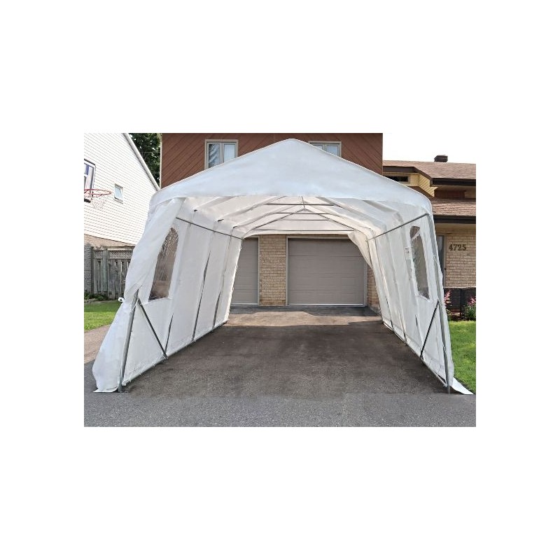 Gazebo Penguin 11x16 Car Shelter - White (ASM11X16FF-200-WHI)