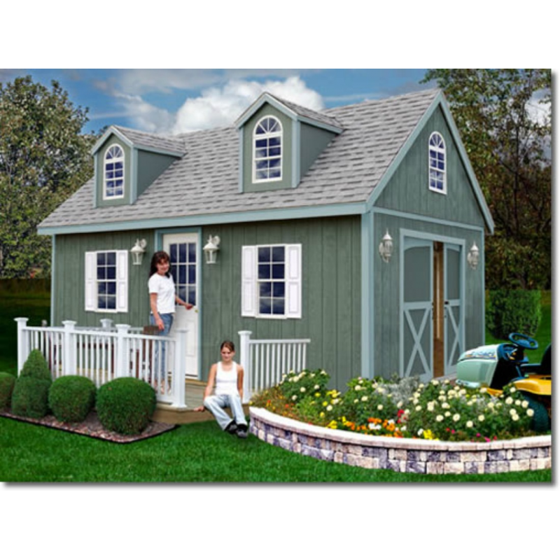 Best Barns Planner's Paradise Elite 12x20 Pre-Cut Wood Shed Kit w/ Sliding Doors & Dormer (PPARSD20DR)