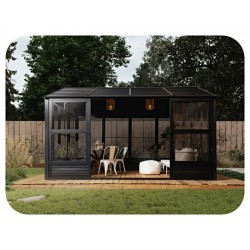 Gazebo Penguin 11x10 Myrdal Solarium Kit with Metal Roof - Black (81110MR-42)