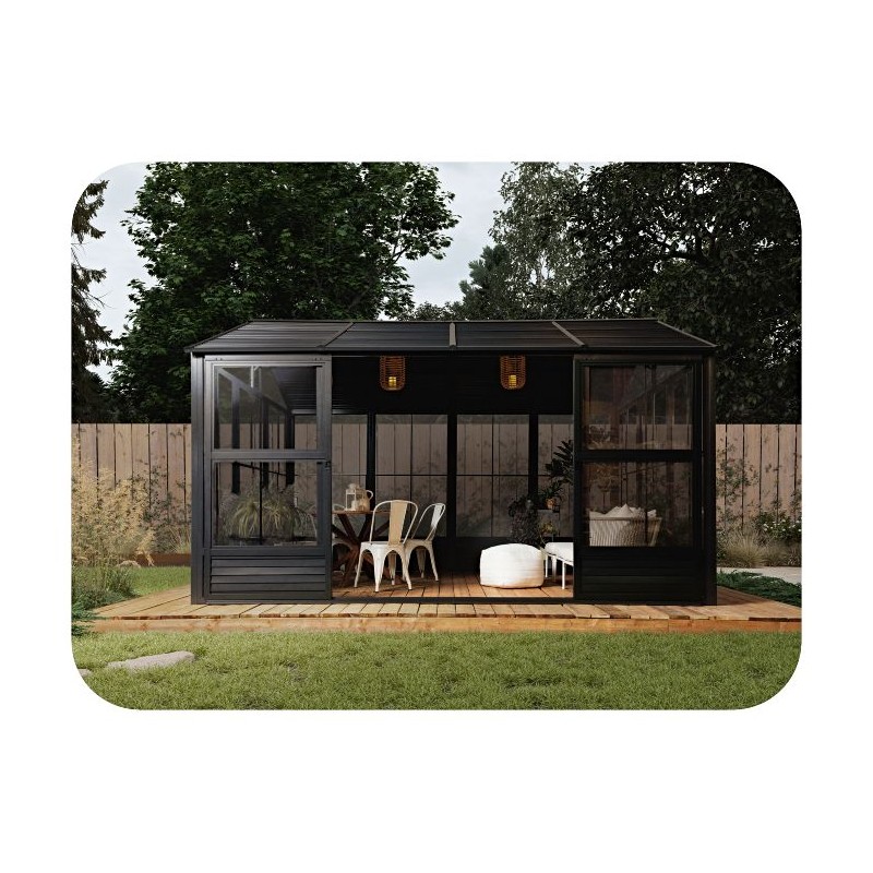 Gazebo Penguin 11x14 Myrdal Metal Roof Solarium - Black (81114MR-42)
