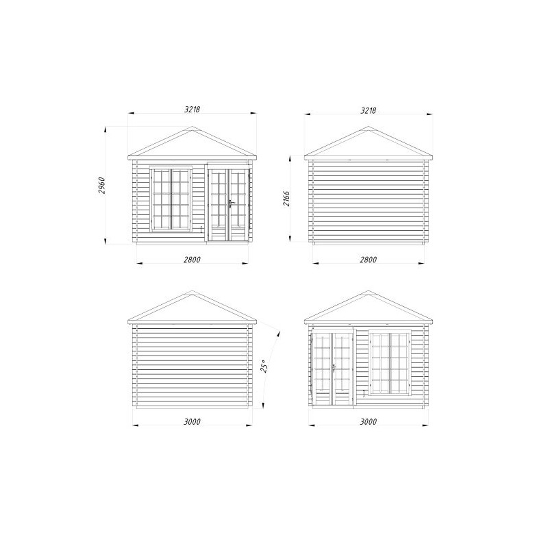 Palmako Melanie 9x9 Enclosed Pavilion (PA28-3030)