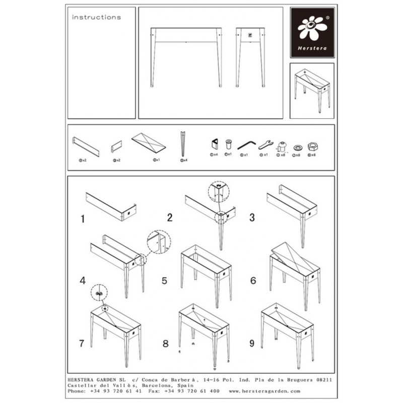 Herstera Urban Raised Planter - Green (HER2002)