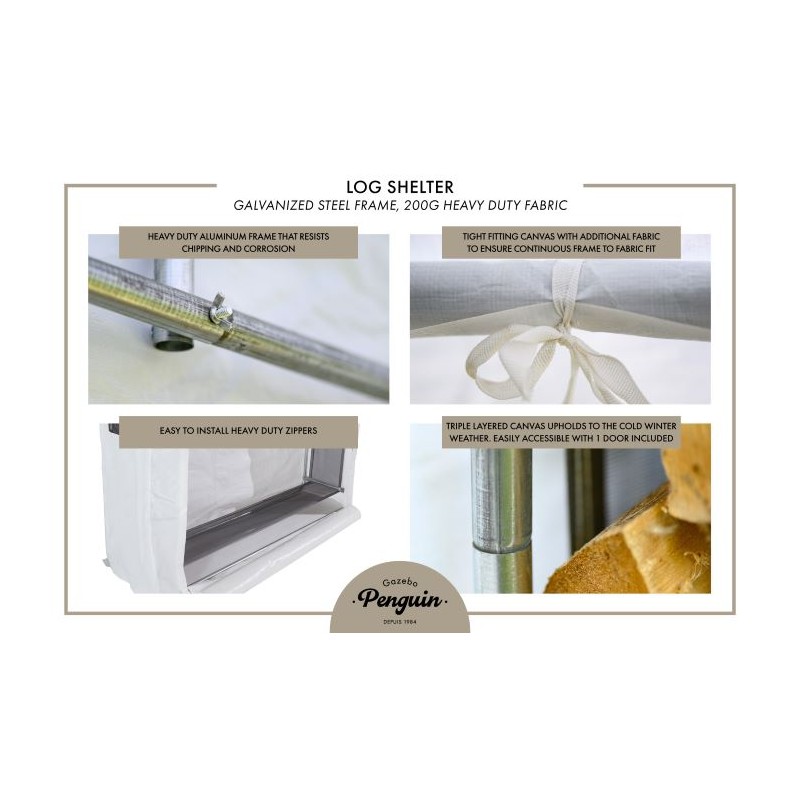 Gazebo Penguin Log Shelter (246239)