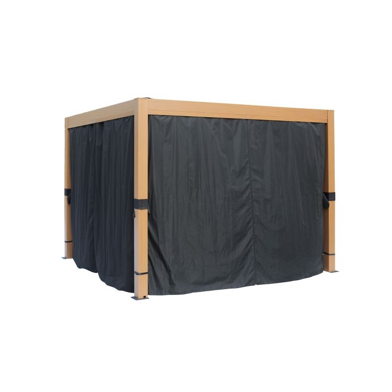 Gazebo Penguin Black Curtains for Free Standing Pergola 10x10 (24-054)