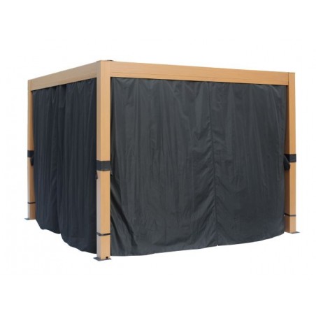 Gazebo Penguin Black Curtains for Free Standing Pergola 10x10 (24-054)