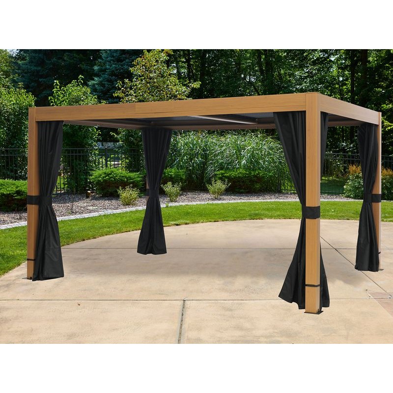Gazebo Penguin Black Curtains for Free Standing Pergola 10x13 (24-043)