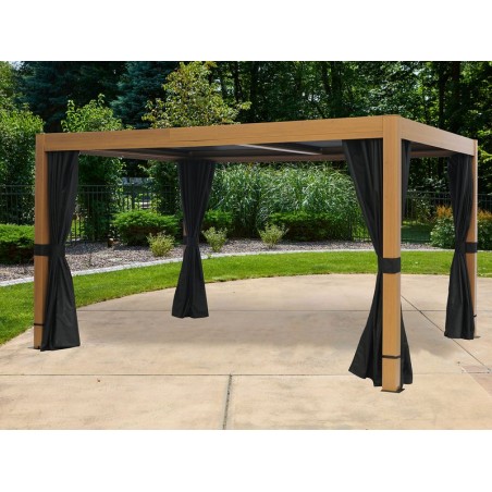 Gazebo Penguin Black Curtains for Free Standing Pergola 10x13 (24-043)