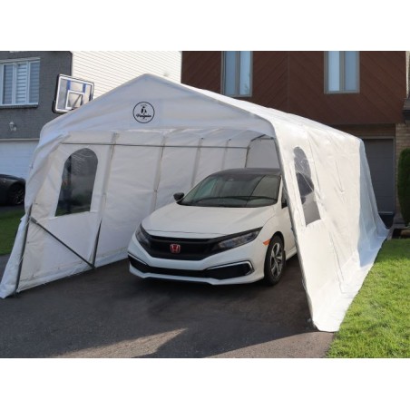 Gazebo Penguin 11x20 Car Shelter Kit (ASM11X20FF-200-WHI)