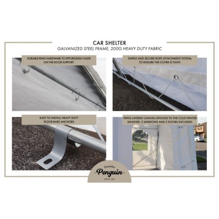Gazebo Penguin 18x20 Deluxe Car Shelter  (CO18X20FF-200)