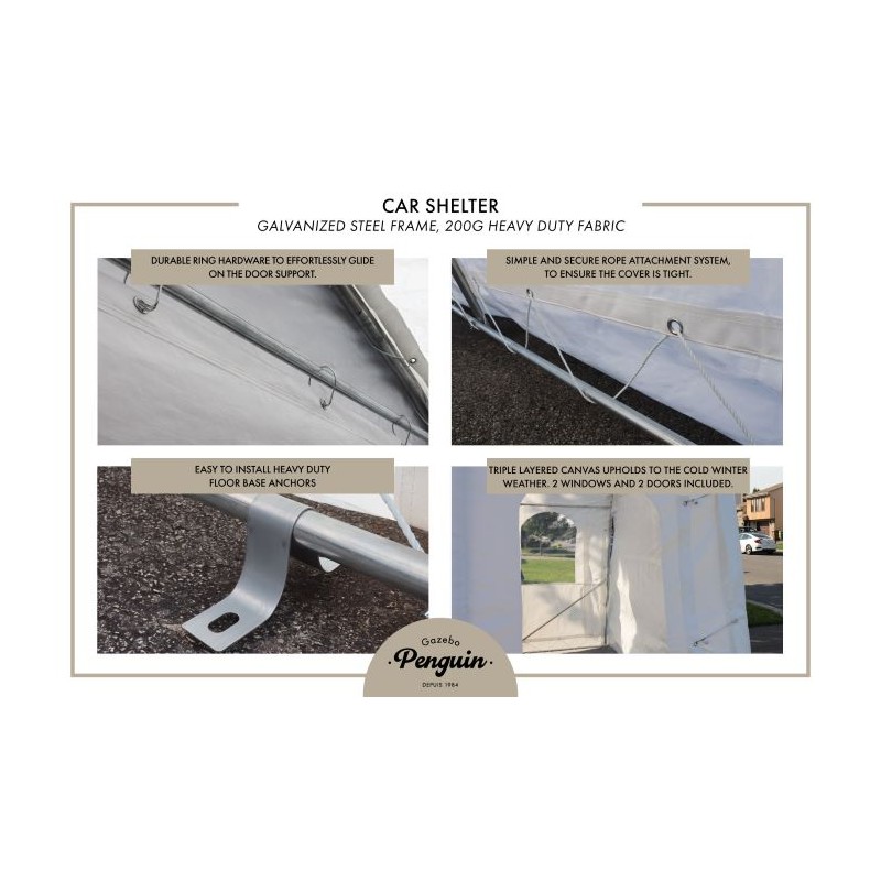 Gazebo Penguin 20x20 Deluxe Double Car Shelter (CO20X20FF-200)