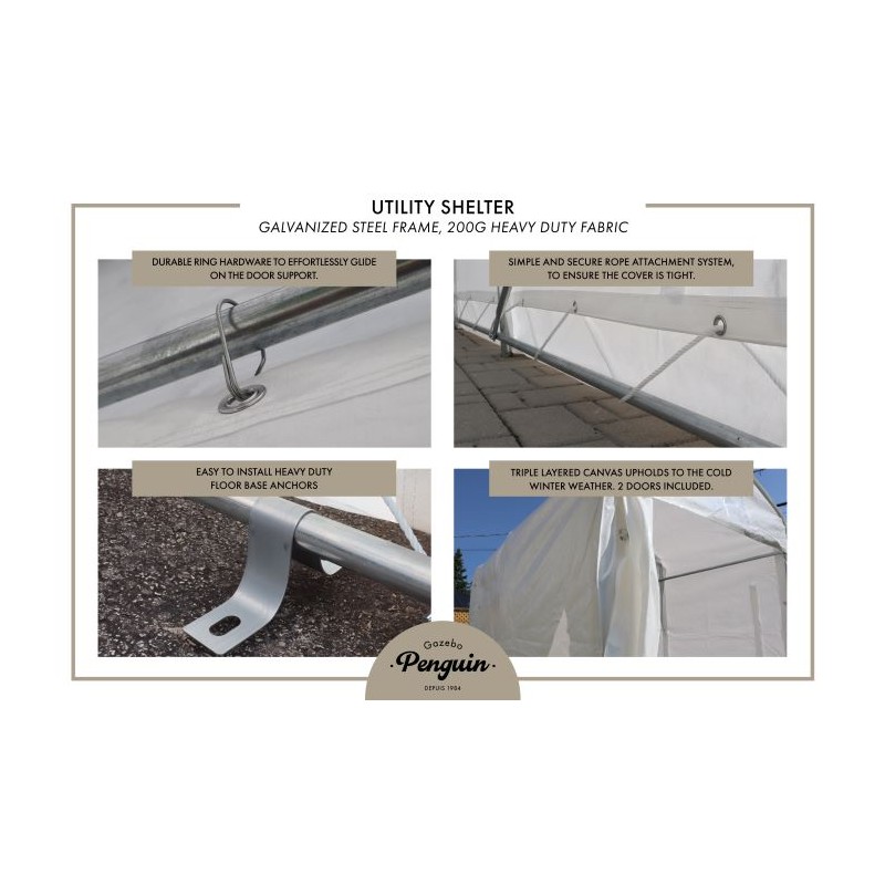 Gazebo Penguin 5x8 Utility Shelter Kit - White (TM5X8-200)