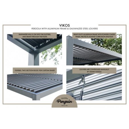 Gazebo Penguin Vikos 10x10 Aluminum Pergola (PA1010R-33)