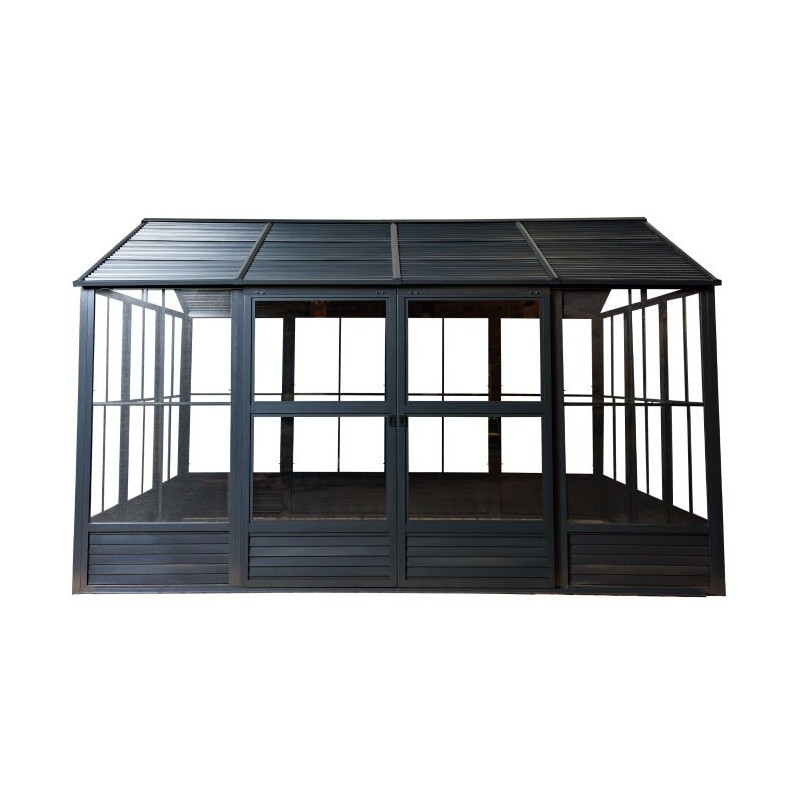 Gazebo Penguin 11x10 Myrdal Solarium Kit with Metal Roof - Black (81110MR-42)