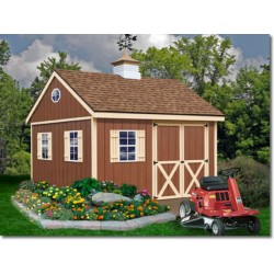 Best Barns Backyard Basecamp 12x12 Pre-Cut Shed Kit- Barn Doors on Eave (BBASDE12)