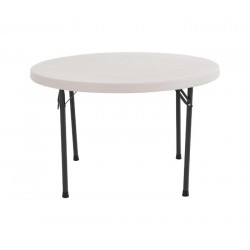Lifetime 46-Inch Commercial Round Plastic Folding Table - Almond (22968)