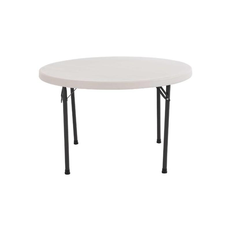 Lifetime 46-Inch Commercial Round Plastic Folding Table - Almond (22968)