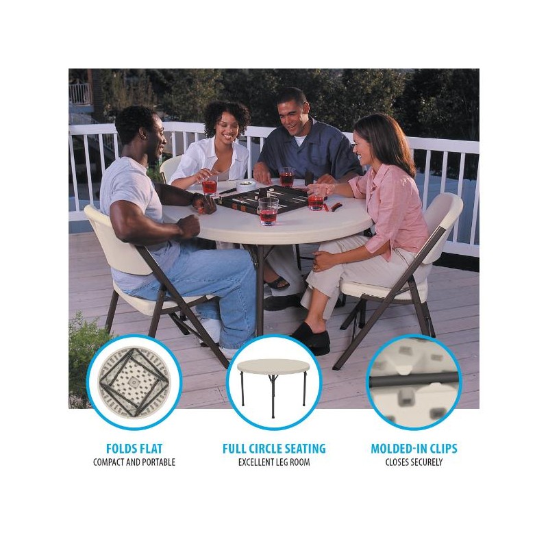 Lifetime 46 in. Commercial Round Plastic Folding Table (22968)