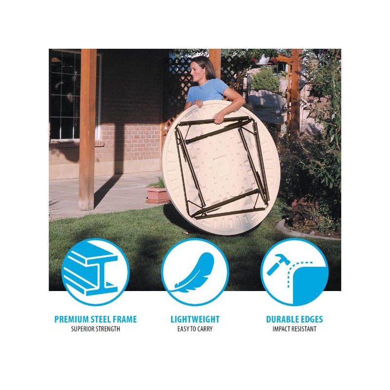 Lifetime 46 in. Commercial Round Plastic Folding Table (22968)