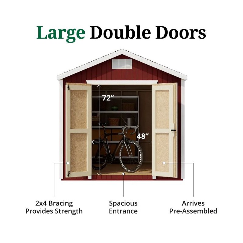 Little Cottage Co Classic Gable 8x8 Storage Shed Kit (8x8 CGS-PC)