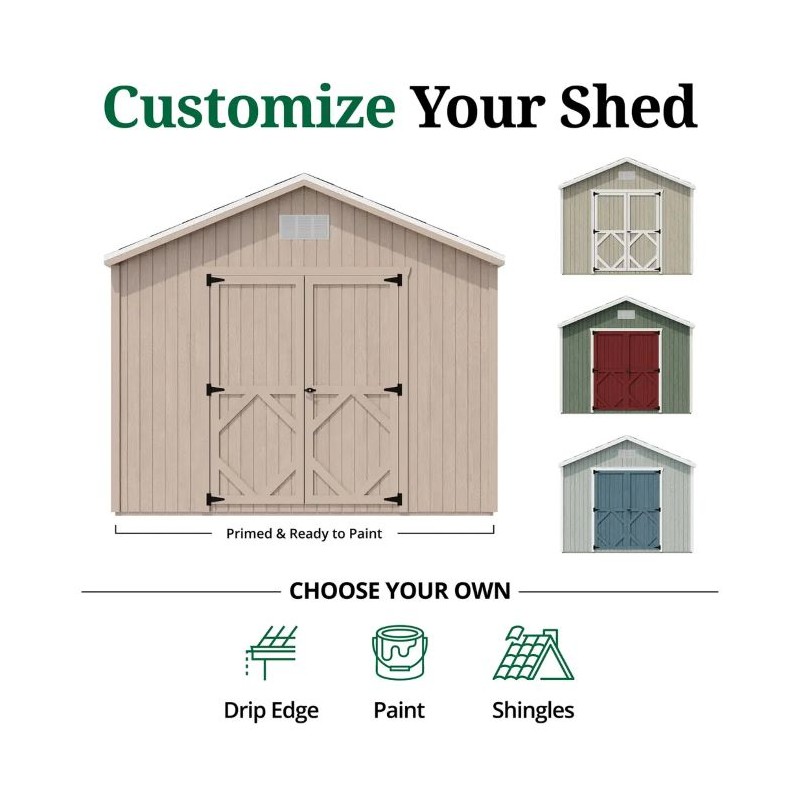 Little Cottage Co Classic Gable 10x14 Storage Shed Kit (10x14 CGS-PC)