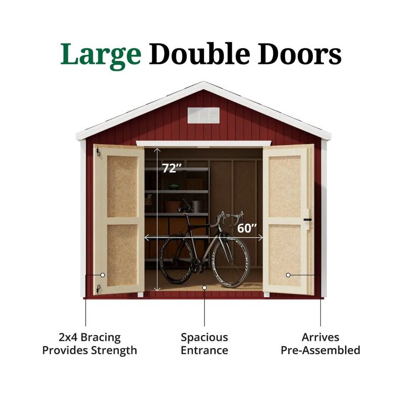 Little Cottage Co Classic Gable 10x14 Storage Shed Kit (10x14 CGS-PC)