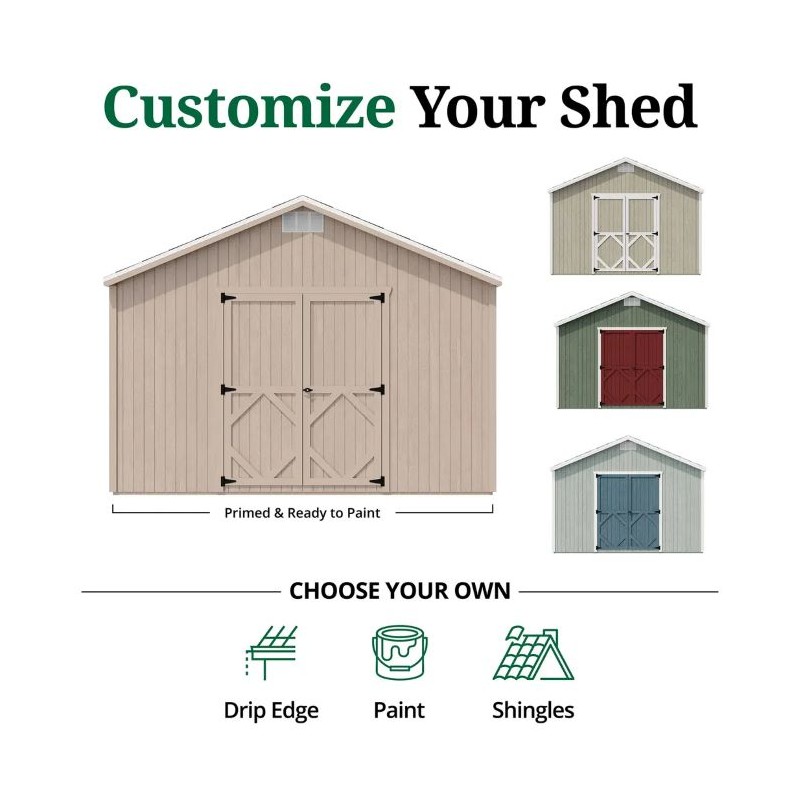 Little Cottage Co Classic Gable 12x16 Storage Shed Kit (12x16 CGS-PC)