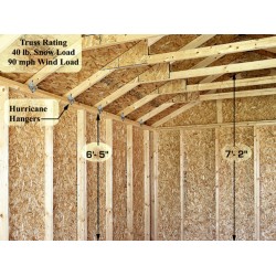 Easton 16x12 Wood Storage Shed Kit - ALL Pre-Cut (EN1612)
