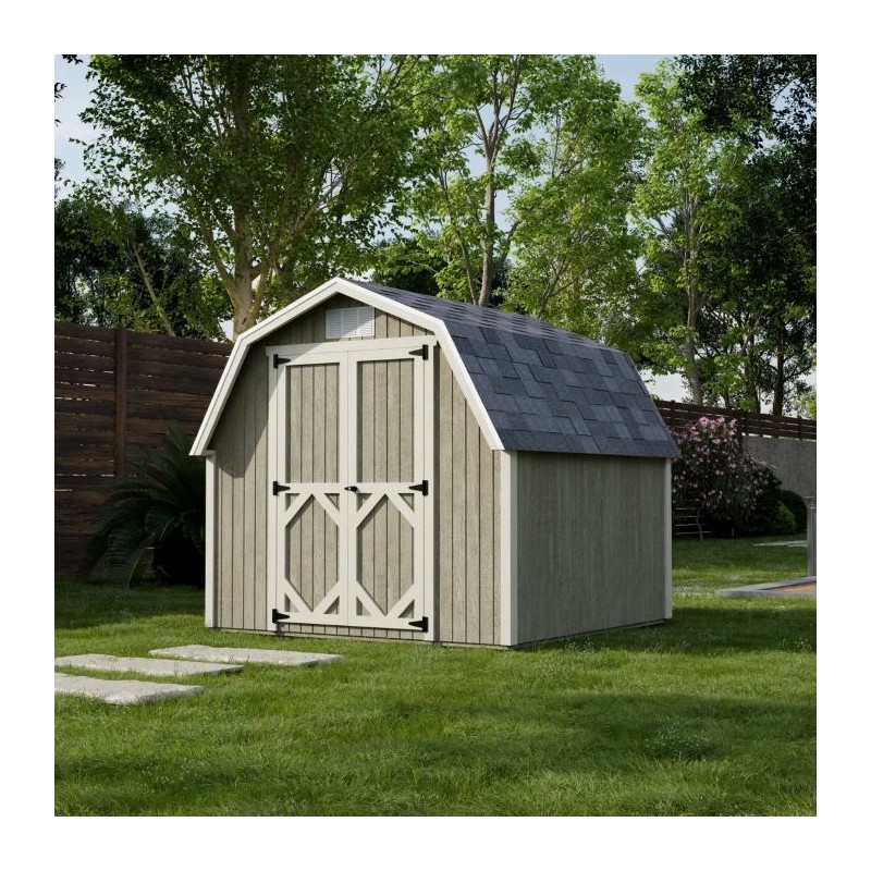 Little Cottage Co. Classic Gambrel 8x8 Barn Shed Kit w/ 4' Sidewall (8x8 CGB-4-PC)