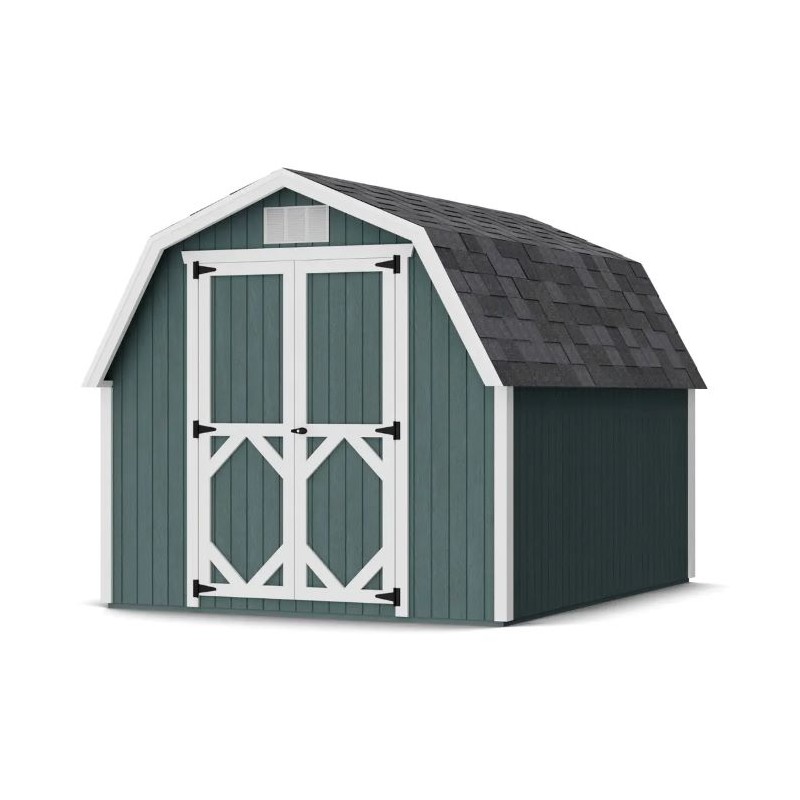 Little Cottage Co. Classic Gambrel 8x10 Barn Shed Kit w/ 4' Sidewall (8x10 CGB-4-PC)