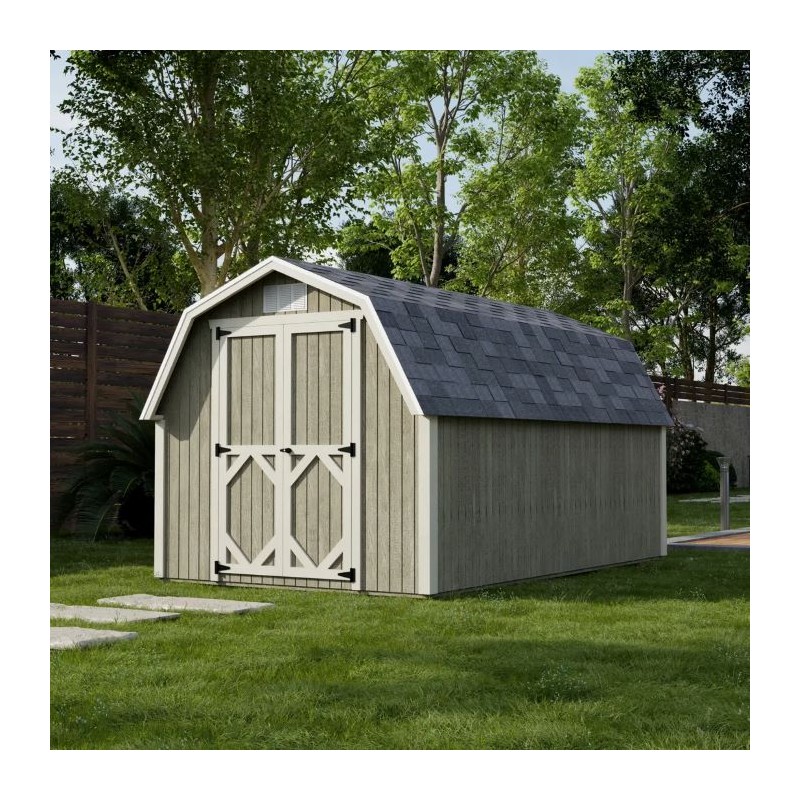 Little Cottage Co. Classic Gambrel 8x10 Barn Shed Kit w/ 4' Sidewall (8x10 CGB-4-PC)