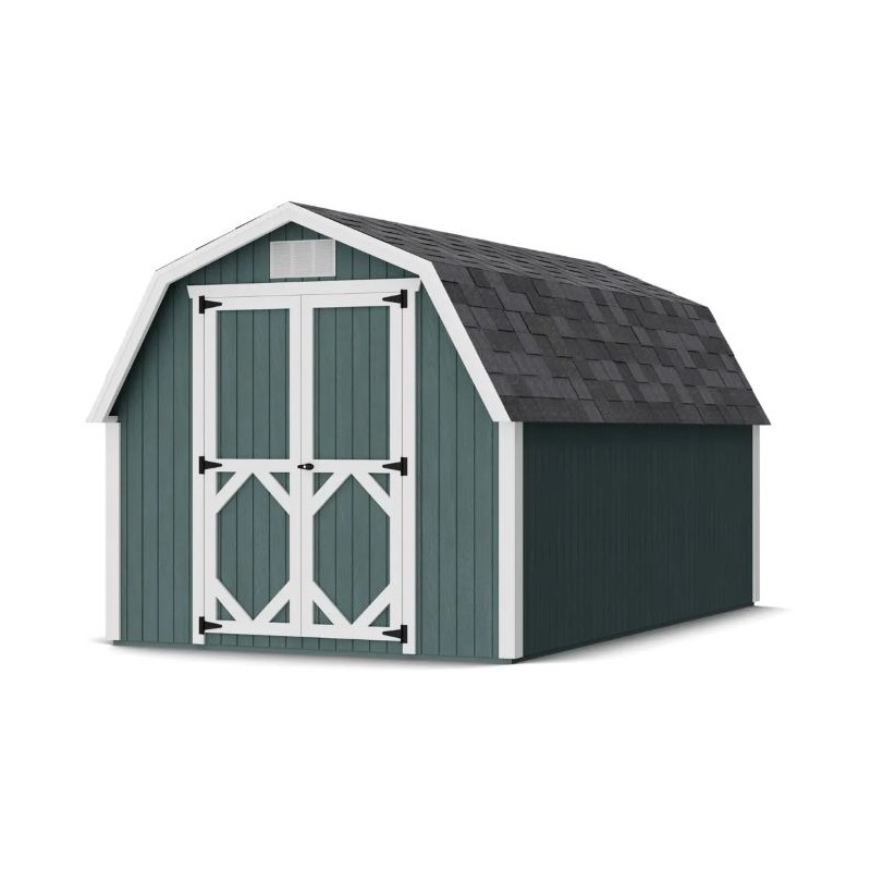Little Cottage Co. Classic Gambrel 8x14 Barn Wood Shed Kit w/ 4' Sidewall (8x14 CGS-PC)