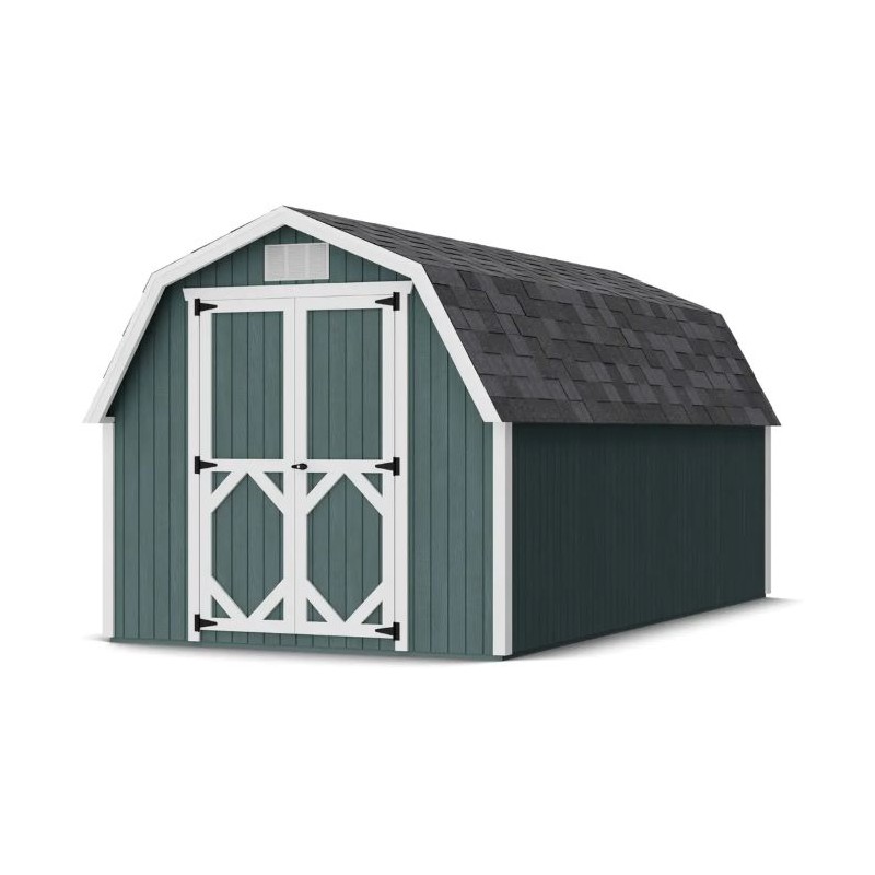 Little Cottage Co. Classic Gambrel 8x16 Barn Shed Kit w/ 4' Sidewall (8x16 CGB-4-PC)