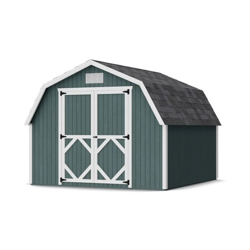 Little Cottage Co. Classic Gambrel 10x10 Barn Shed Kit w/ 4' Sidewall (10x10 CGB-4-PC)