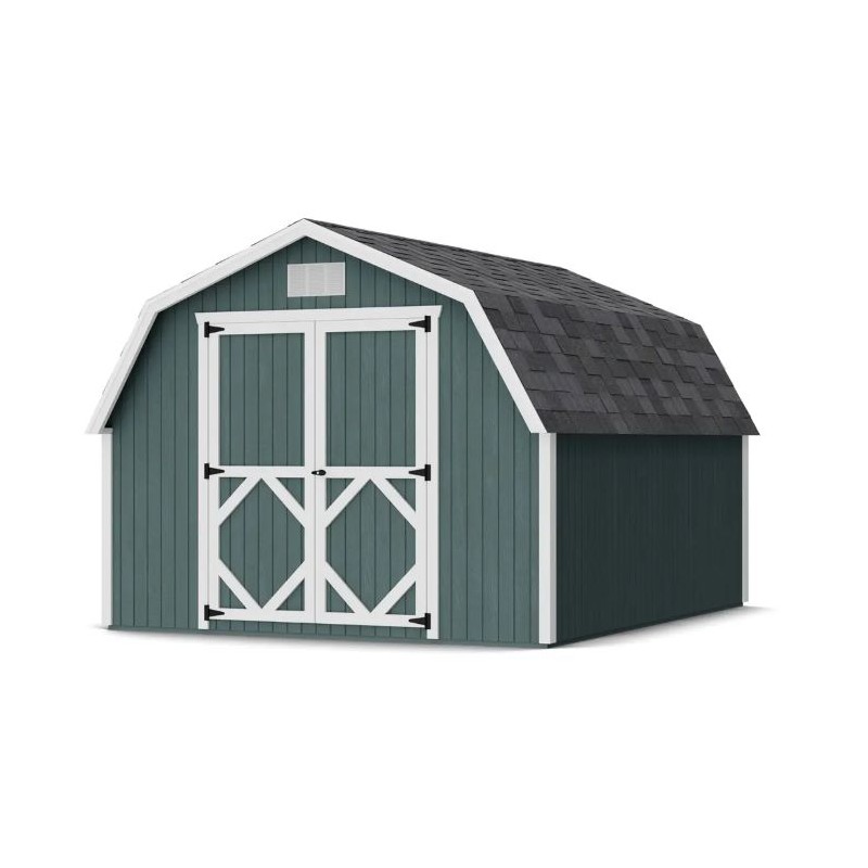 Little Cottage Co. Classic Gambrel 10x12 Barn Shed Kit w/ 4' Sidewall (10x12 CGB-4-PC)