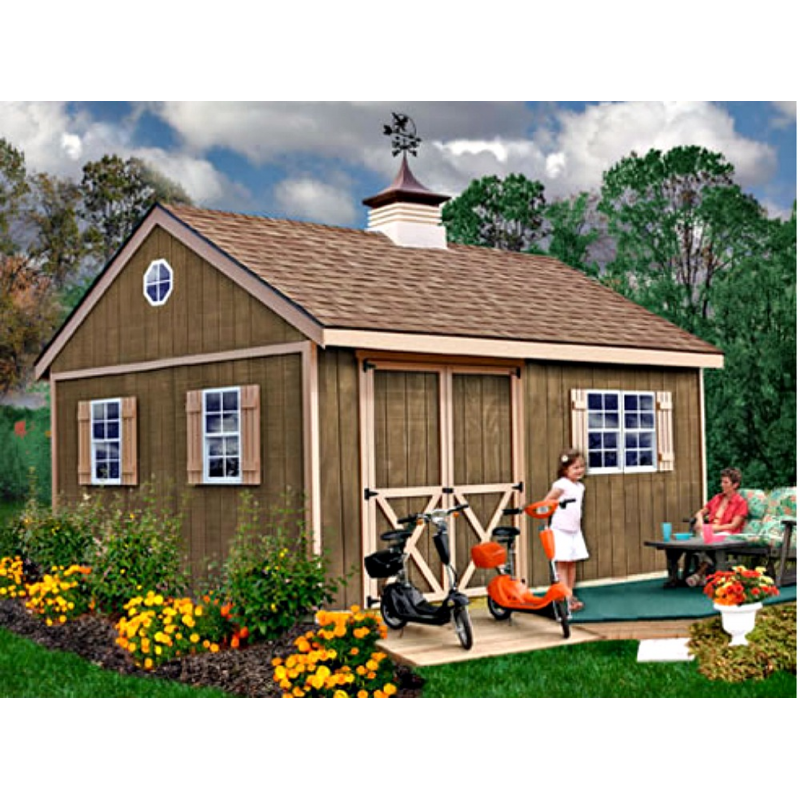 New Castle 16x12 Wood Storage Shed Kit - ALL Pre-Cut 